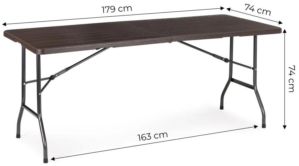 Cateringový stôl rozkladací 180 cm - tmavohnedý
