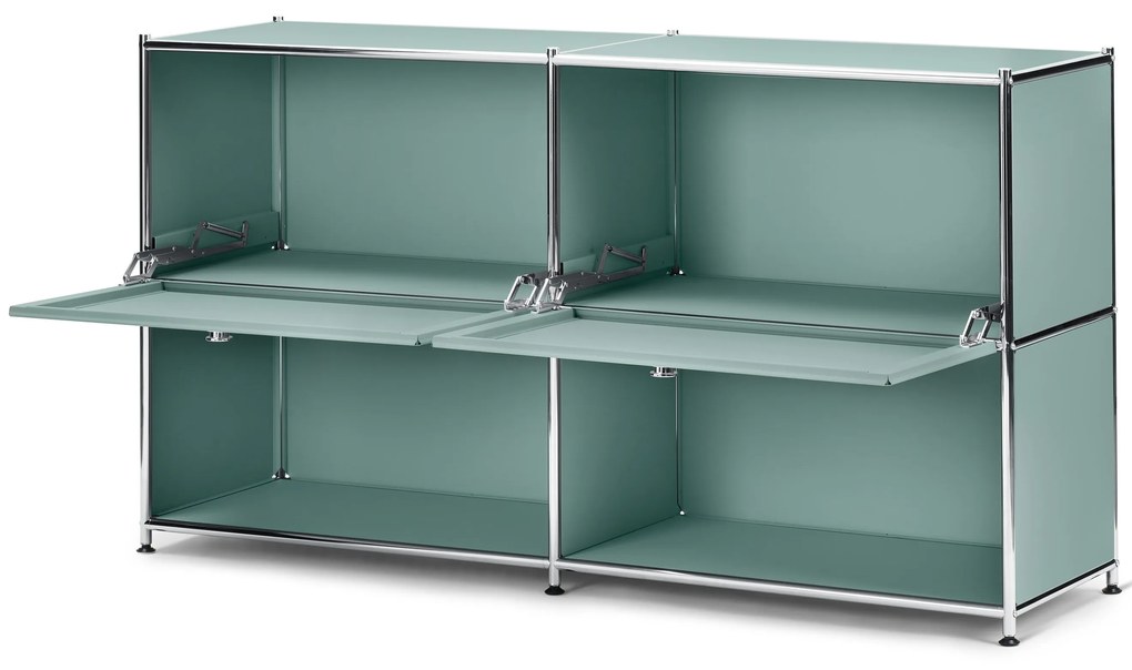 Kovová odkladacia skrinka »CN3« s 2 výklopnými priehradkami, šalviová