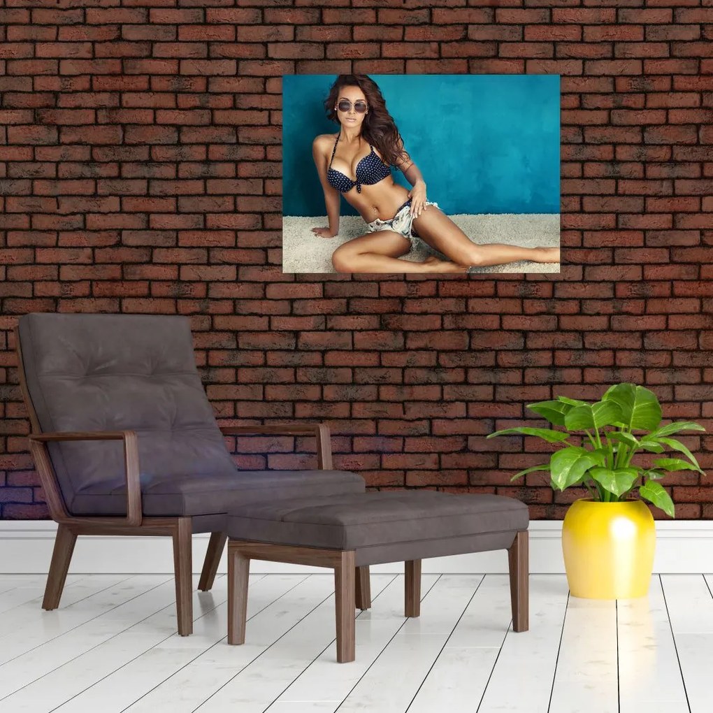 Sklenený obraz - Pózujúce ženy (70x50 cm)