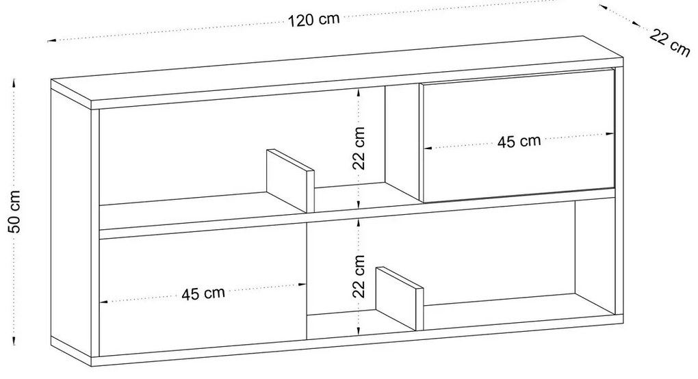 Polica so skrinkou Flora Oak