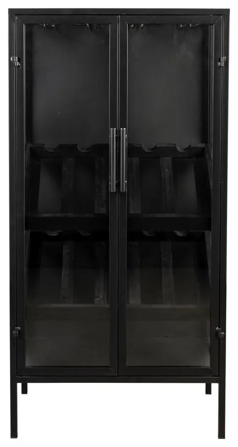 Čierna vinotéka z jedľového dreva na 10 fliaš, 52x103 cm Rob - White Label