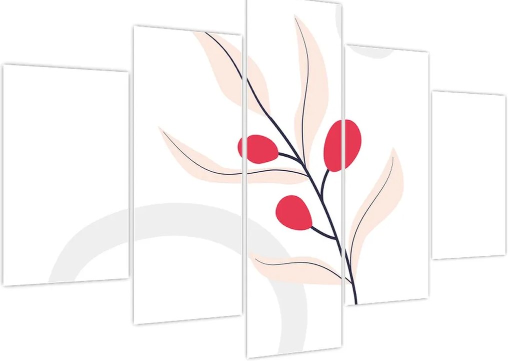 Obraz - Ružová florálna abstrakcia N⁰3 (150x105 cm)