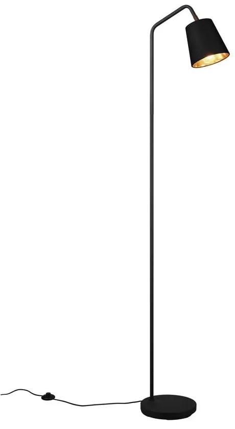 Čierna stojacia lampa s textilným tienidlom (výška 148 cm) Buddy – Reality