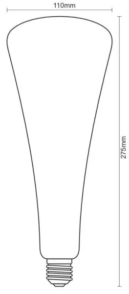 LED Žiarovka FILAMENT SHAPE T110 E27/5W/230V 1800K fialová