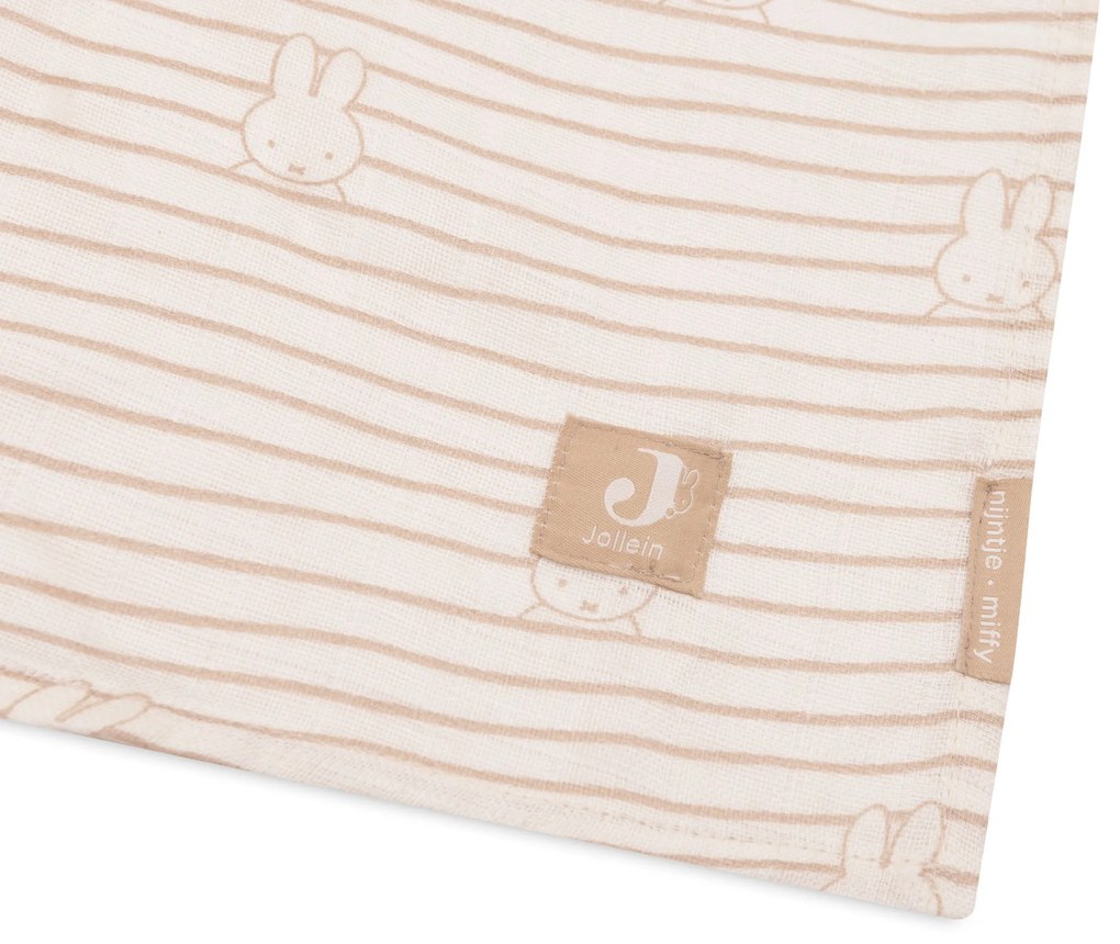 Plienky zavinovacie 2ks 115x115 cm Miffy Stripe Biscuit