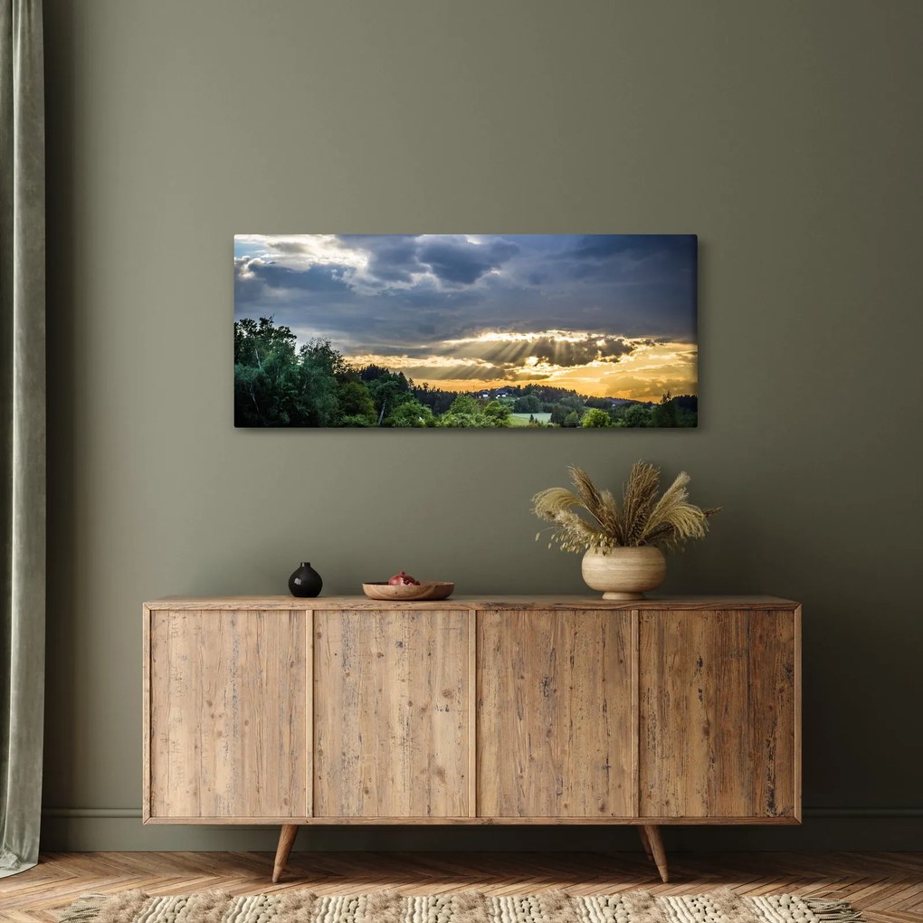 Obraz krajiny s lúčmi (120x50 cm)