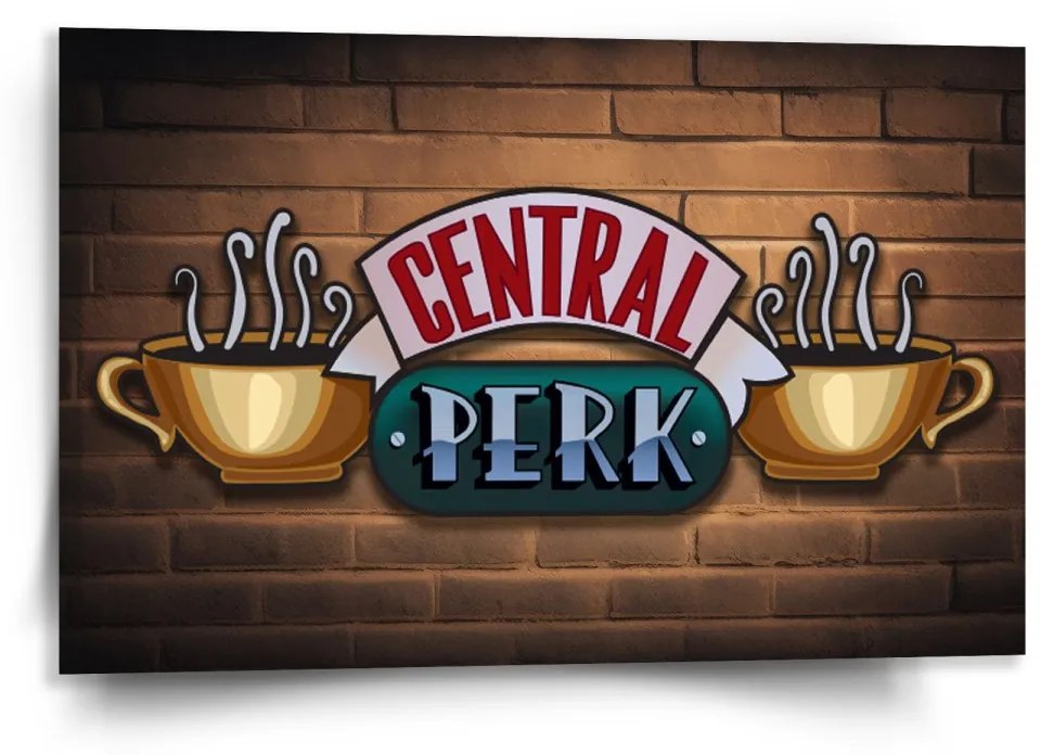 Sablio Obraz Seriál přátelé CENTRAL PERK Cihly - 120x80 cm