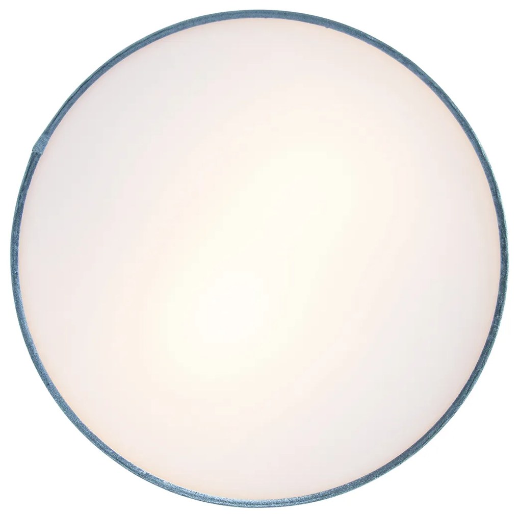 Moderné stropné svietidlo modré 40 cm so zlatým vnútrom - Drum