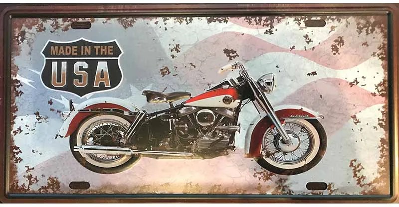 Ceduľa značka Moto USA 30,5cm x 15,5cm Plechová tabuľa