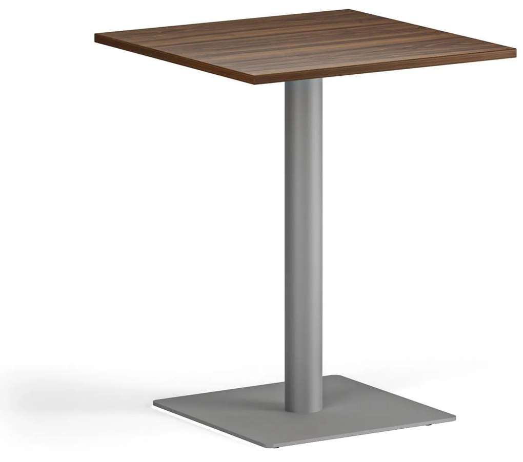 Konferenčný stolík ENZO, 60x60 cm, sivostrieborná podnož, orech