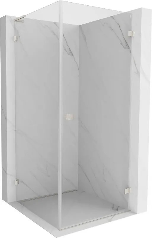 Mexen Lunar-B L, 1-krídlový sprchový kút, pravý, 70 x 70 cm, 8mm číre sklo, brúsená oceľ profil, 832L-070-070-97-00-P