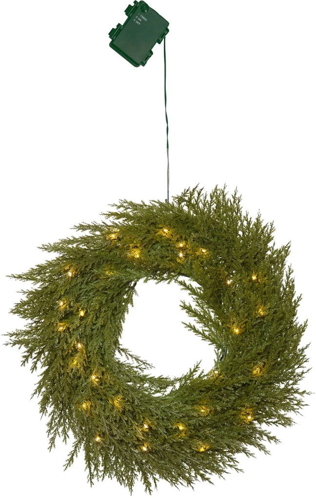 STAR TRADING Svietiaci vianočný veniec Thuja 45 cm