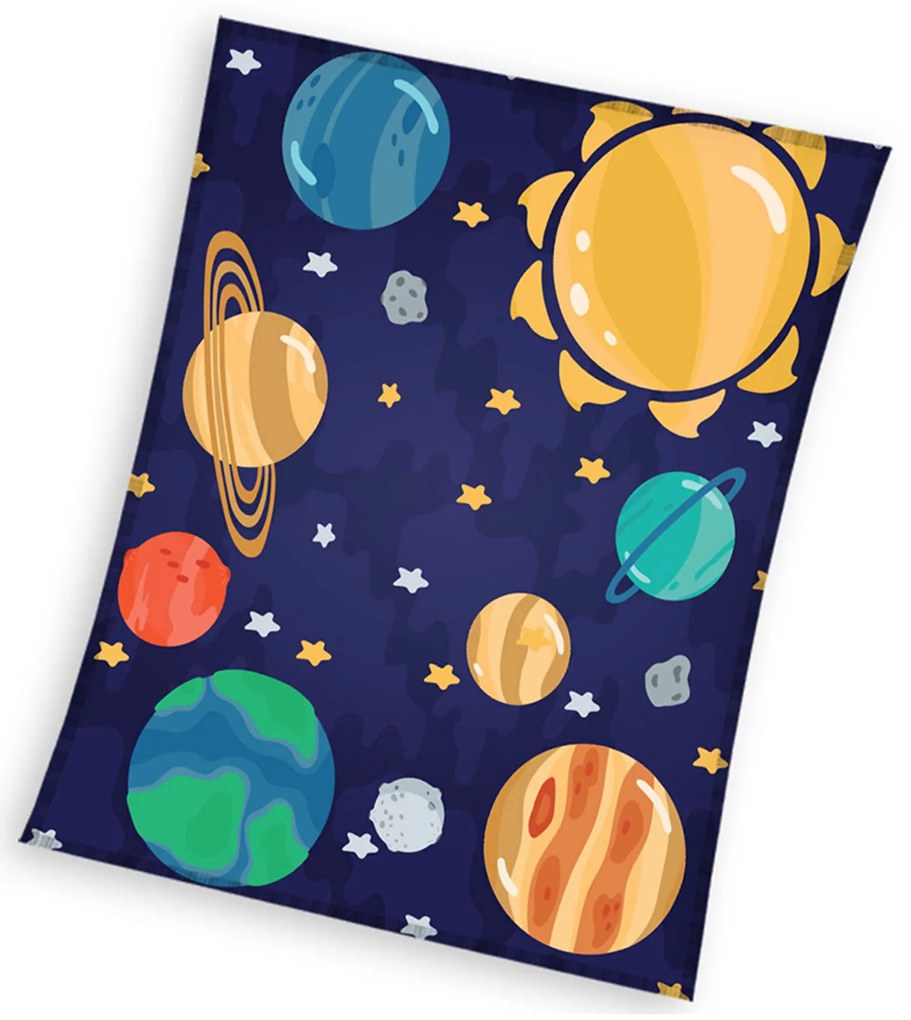 Detská mikroplyšová deka 130 x 160 cm - Vesmírne Dobrodružstvo