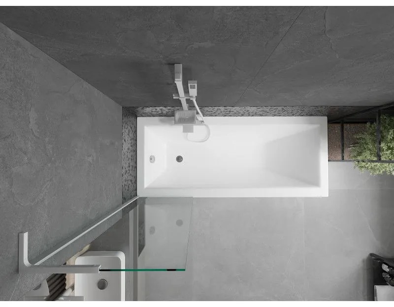 Mexen Next L, 1-krídlová vaňová zástena 50 x 150 cm, 6mm číre sklo, biely profil, 895-050-000-03-00-20