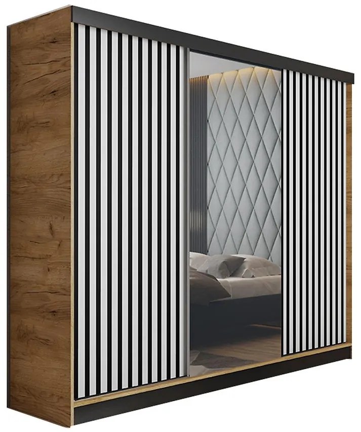 Skriňa Malani 200 L craft / dvierka biely