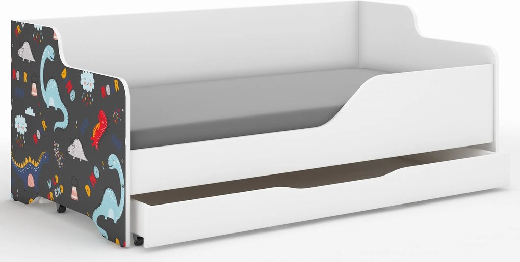 Wooden Toys Detská posteľ LILU 160x80 DINOSAURY – bočnice