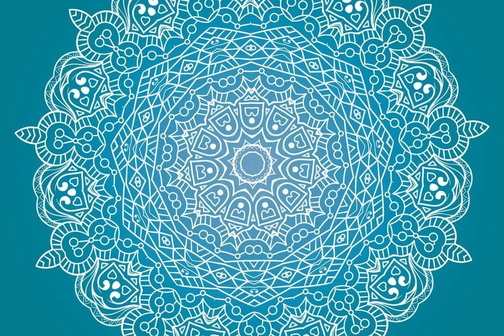 Samolepiaca tapeta meditačná Mandala na modrom pozadí - 150x100