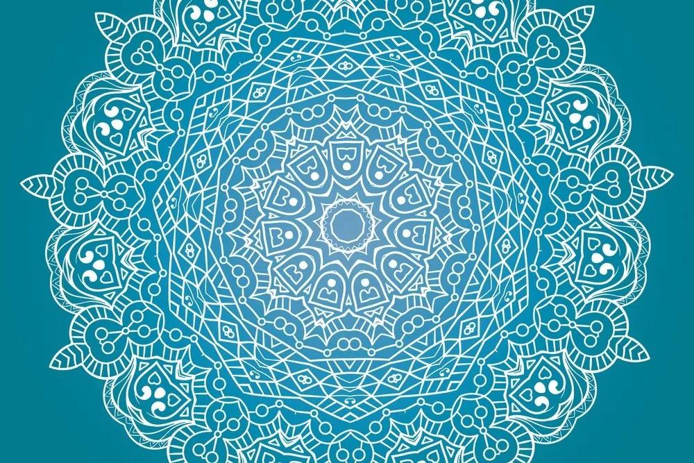 Samolepiaca tapeta meditačná Mandala na modrom pozadí - 300x200