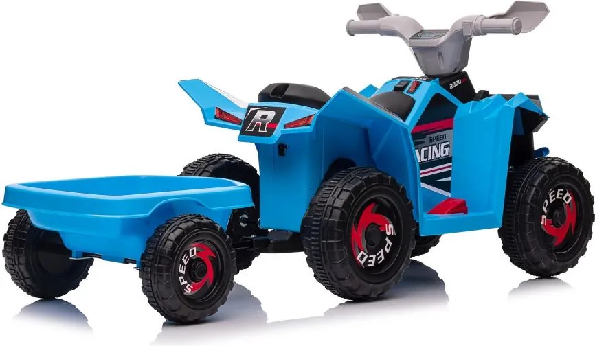 LEAN CARS Modrá batériová štvorkolka XMX630T s prívesom