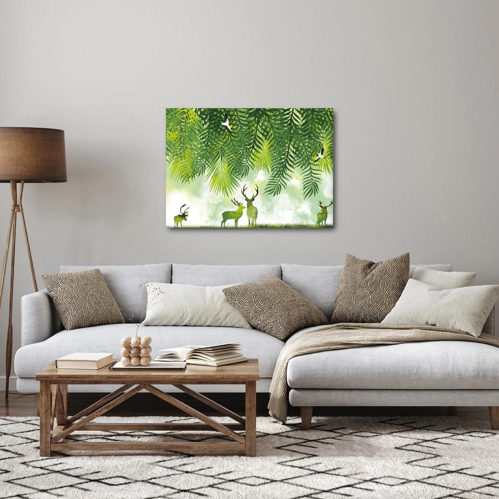 Obraz - Jelene v lese (70x50 cm)