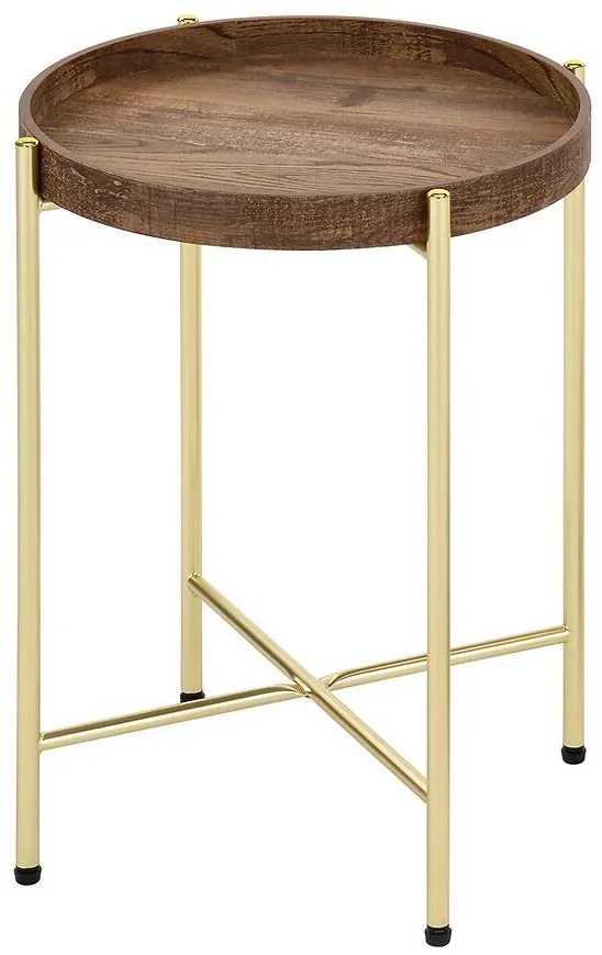 Konferenčný Stolík Gc6764 43x43x54 Mosadz/Starožitný