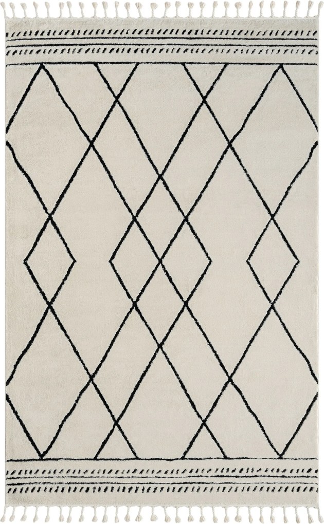 My Flair, Kusový koberec Moroccan Desert weiß/schwarz, 200x290, čiernobiela, obývacia izba