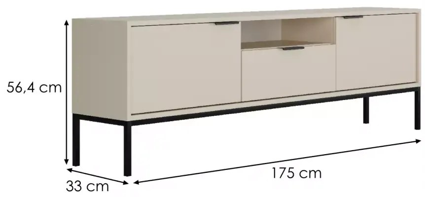 Televizní stolek Austin 135 cm kašmír/černý