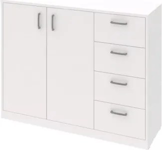 Široká zásuvková komoda Mega 39, biela%