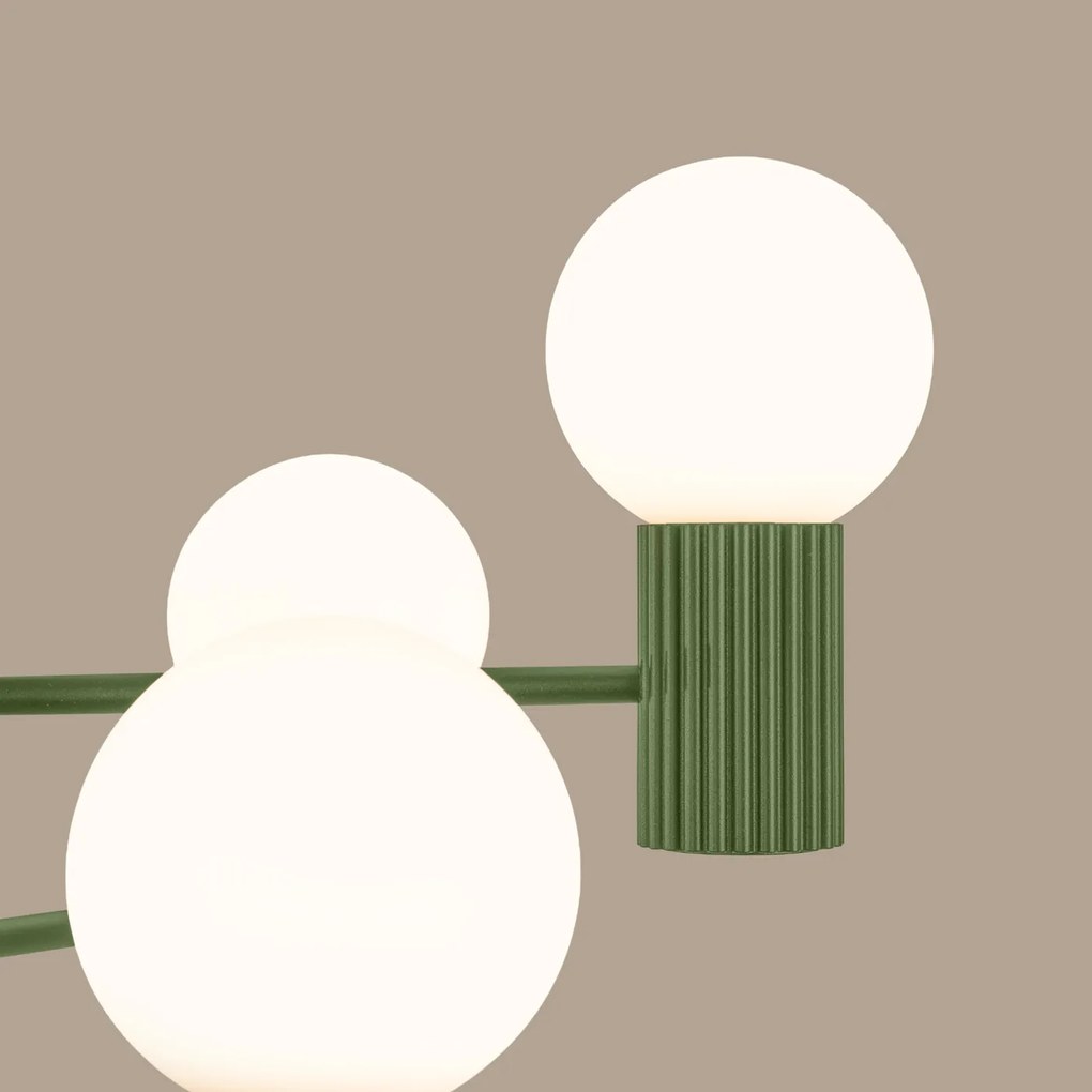 Luster Halo, 6x biele sklenené tienidlo, og