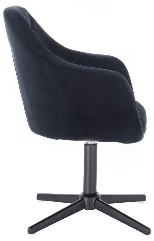 LuxuryForm DESIGN Kreslo ROMA VELUR na čiernom kríži - čierne