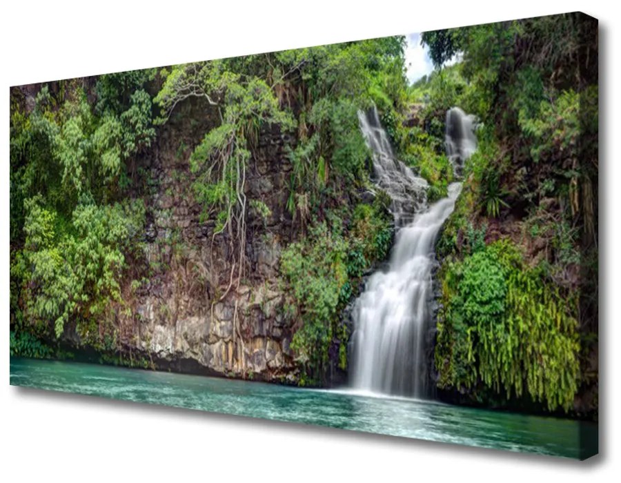 Obraz na plátne Vodopád skala príroda 140x70 cm