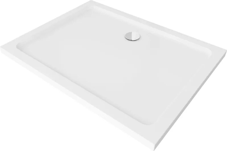 Mexen Flat obdĺžniková vanička slim 120 x 90 cm, biela, sifón chróm - 40109012