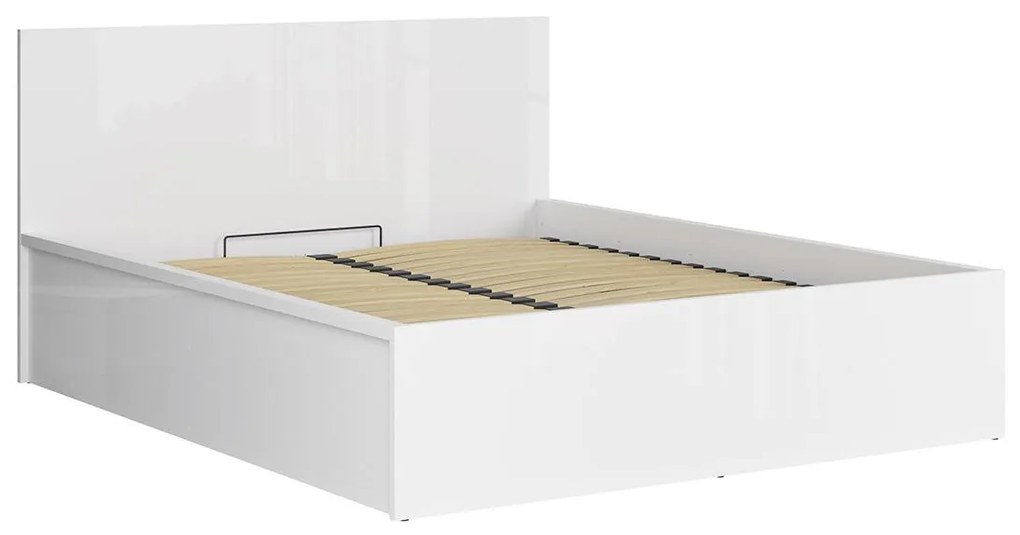 Manželská posteľ 160 cm BRW Tetrix 11 (lesk biely) (s roštom) (s úl. priestorom). Akcia -35%. Vlastná spoľahlivá doprava až k Vám domov. 1098491