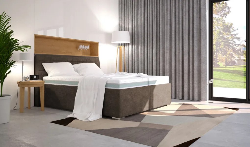 Posteľ Rita 180x200 cm, hnedá látka