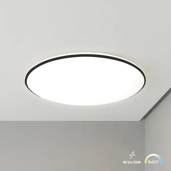 LED stropné svietidlo HUGO LED/16/24/32W/230V 3000/4000/6500K pr. 37 cm IP54 čierna