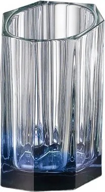 KRIŠTÁĽOVÁ VÁZA BOHEMIA BAZALT BLUE BOTTOM 200MM