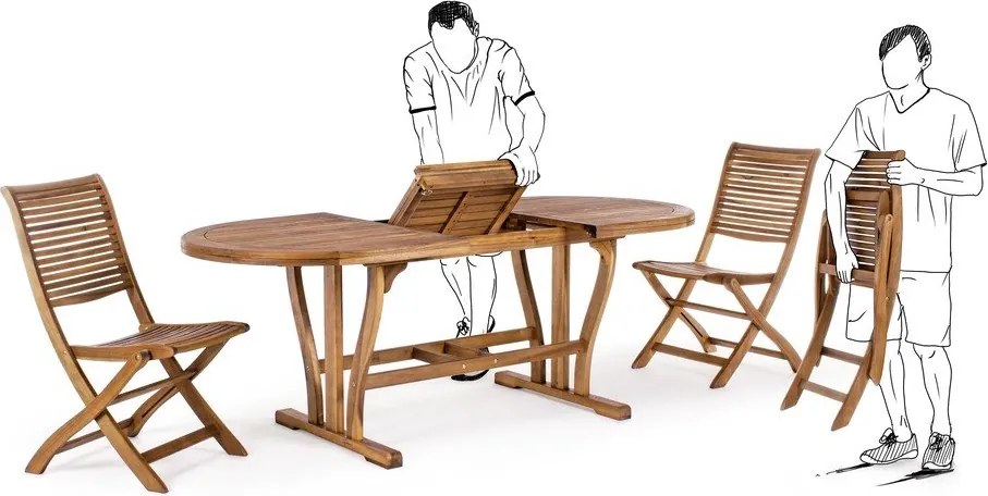 Drevená záhradná stolička v prírodnej farbe Noemi – Bizzotto