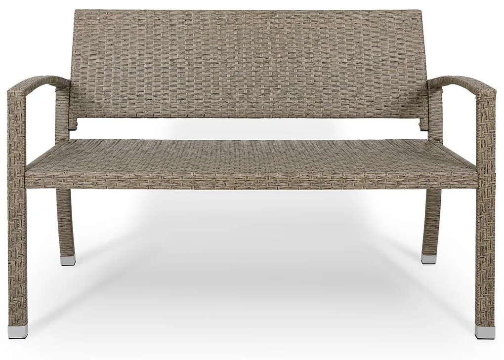 Casaria Záhradná lavica polyratan, 122x55x90cm béžovo-šedá