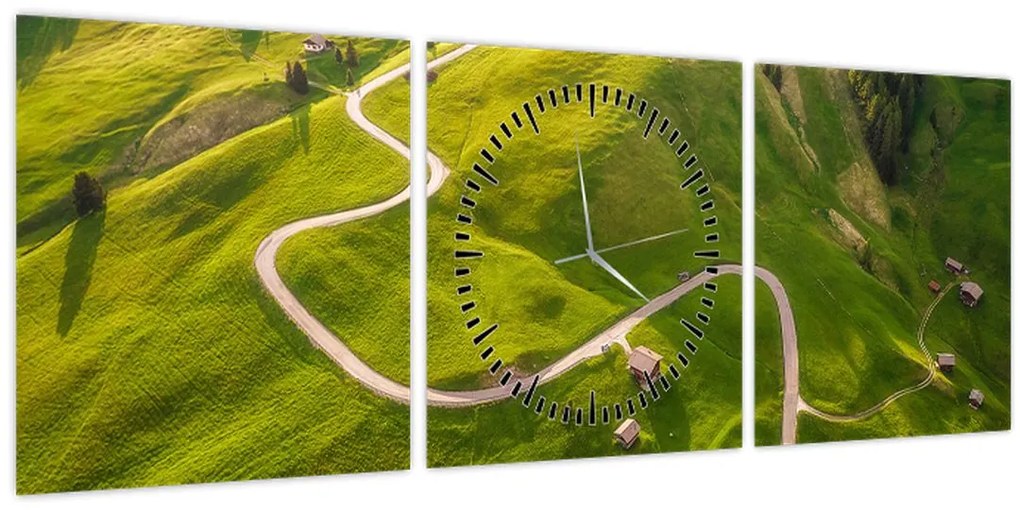 Obraz - Náhorná lúka (s hodinami) (90x30 cm)