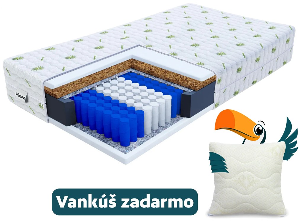 Wilsondo Taštičkový pružinový matrac Hunt 140x200 s kokosom