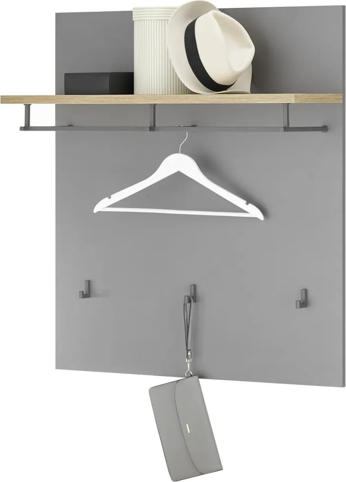 Predsieňový šatníkový panel Milan, dub artisan/šedá