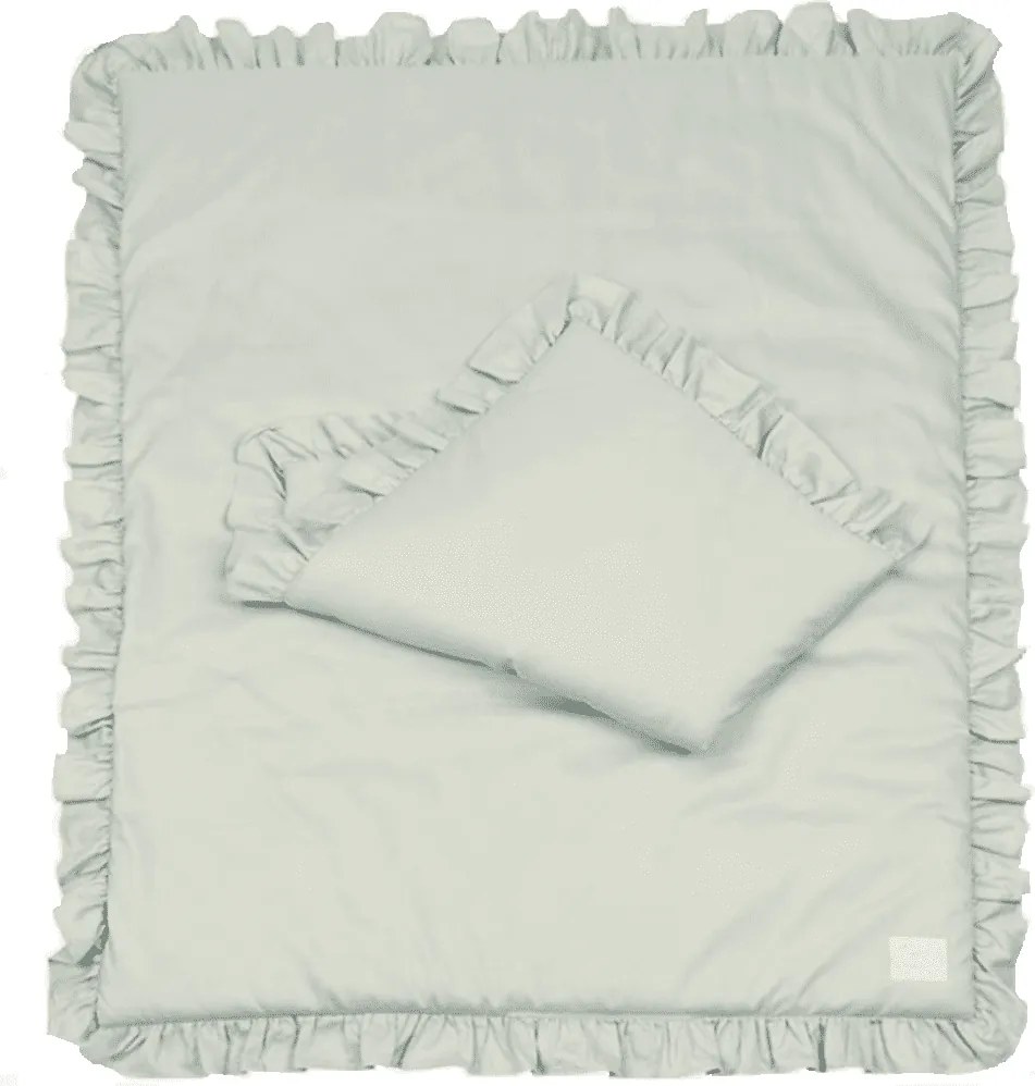 Sada do postieľok s volánom púštna zelená 80x100cm