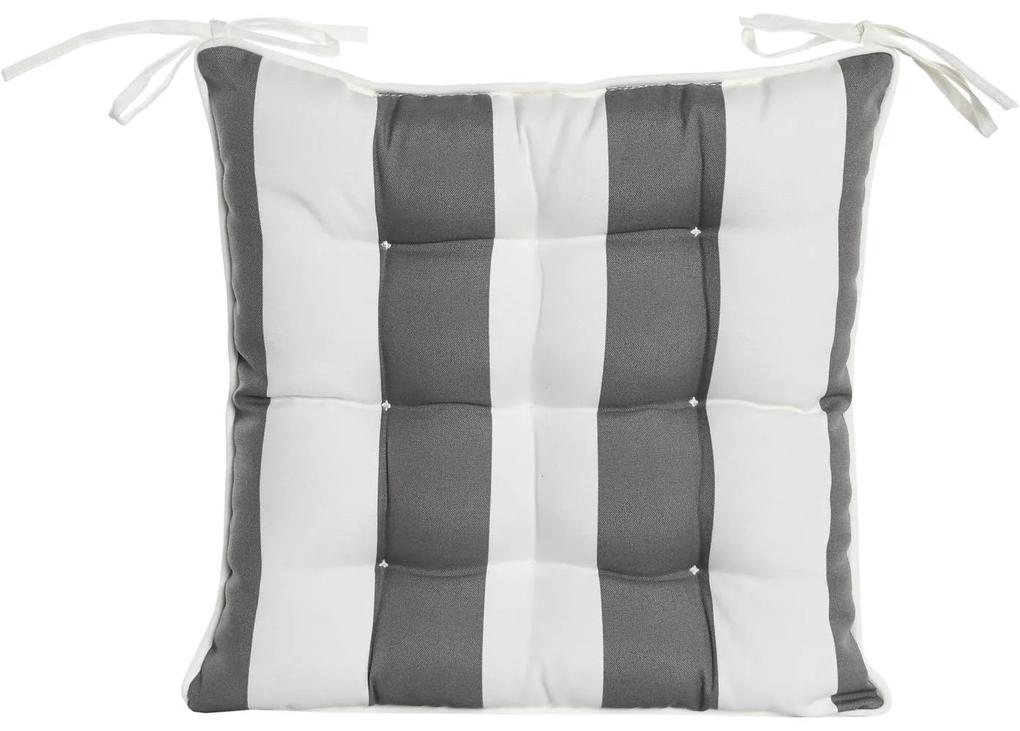 Poduška na stoličku „Stripes Grey", 40 x 40 x 7 cm