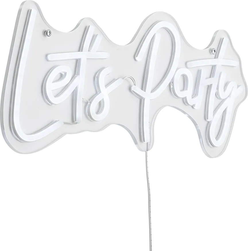 Neónová nástenná lampa biela vrátane LED - Let's Party