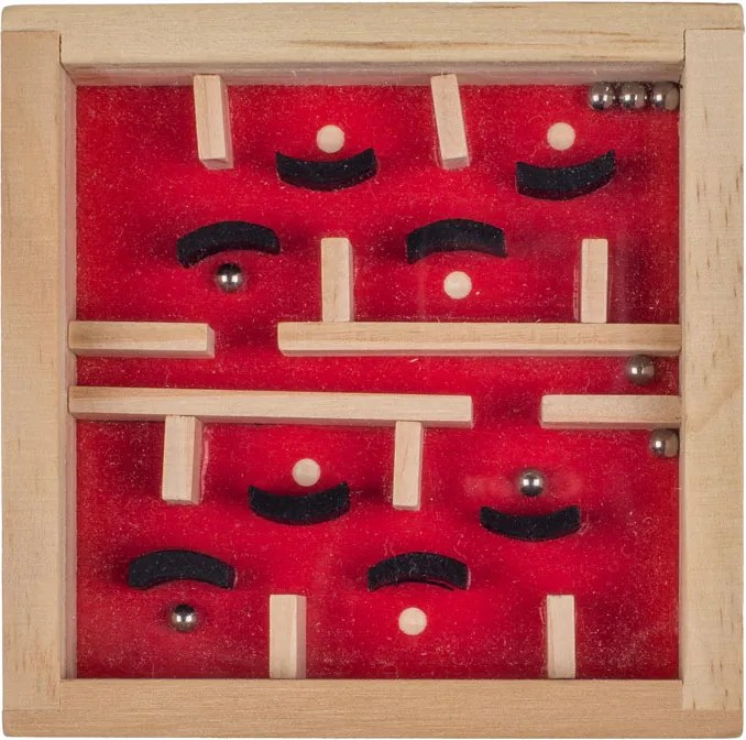 GiftyCity Drevená hra Labyrint, červená