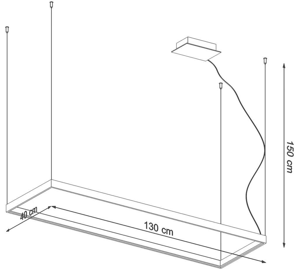 Závesné LED svietidlo Tuula l, 1x LED 50w, 3000k, g