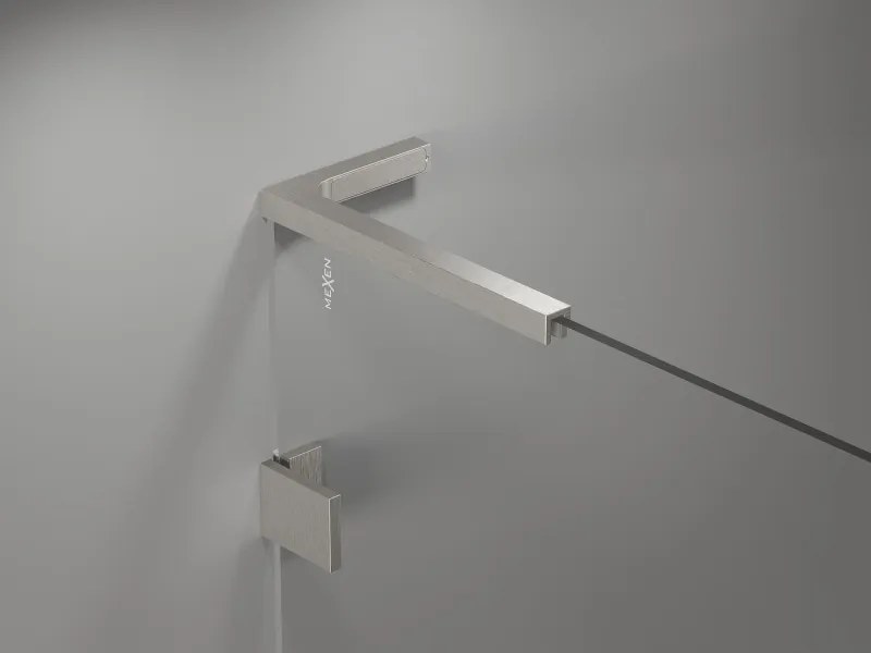Mexen Lunar, L Duo výklopný sprchový kút 95 x 75 cm, 8mm číre sklo, oceľový profil, 834L-095L-075P-97-00