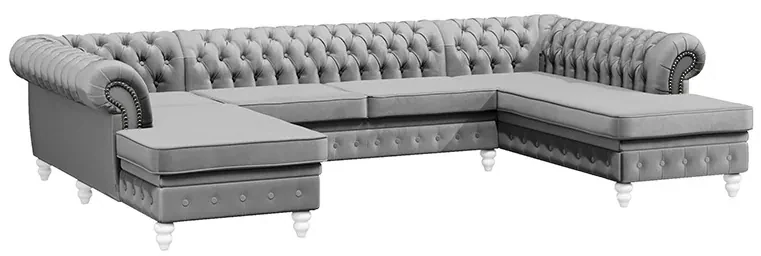 PROXIMA.store - Luxusná sedačka CHESTERFIELD LONG U FARBA NÔH: čierna, DRUH LÁTKY: TORRE - 17, FARBA OZDOBNÝCH ŠPENDLÍKOV: barok