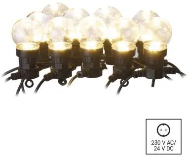 EMOS Vonkajšia LED svetelný party reťaz, 10xLED, teplá biela, 5m, číre, IP44