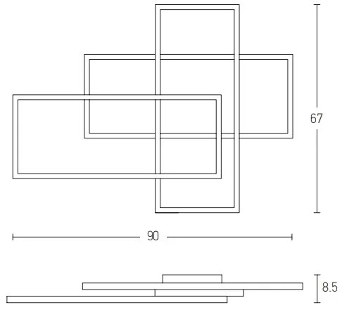 Zambelis 2022 - LED Stmievateľný prisadený luster LED/55W/230V zlatá